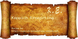 Keppich Ernesztina névjegykártya
