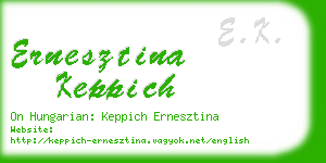 ernesztina keppich business card